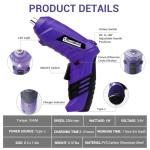 Electric Screwdriver Cordless, 3.6V Cordless Screwdriver Rechargeable, 47Pcs Small Power Screwdriver Set with Pivoting Handle and LED Light, 3Nm Battery Screw Gun for DIY Enthusiasts