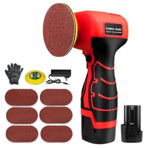 16.8V Cordless Electric Sander with 36PCS Sandpapers, 3500 RPM, 3.0Ah Battery, Lightweight & Compact Design for Wood, Metal, Paint Removal, and DIY Projects