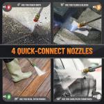 Fengrong Pressure Washer 5000PSI 3.0GPM Touch Screen Adjustable Pressure with Anti-Tipping Technolog, Spray Handle Smart Control, 5-Nozzle Set, for Cars//Home/Patios