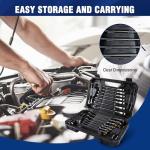 WORKPRO 22-Piece Flex-Head Ratcheting Wrench Set, Ratchet Combination Wrench Sets with Organizer Box, Nickel Plating, 72 Teeth, Metric 6-18mm & SAE 1/4-3/4"