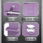 INTERGREAT Purple Tool Chest, 5-Drawer Rolling Storage Cabinet, Detachable Top Tool Box - Lockable Wheels, Garage & Workshop Barbershop Tool Cart