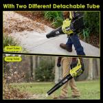 Leaf Blower Cordless with 2x4.0AH Batteries and Charger 650CFM 280MPH Electric Leaf Blower 2 Speed Mode Lightweight Battery Powered Leaf Blowers for Lawn Care Patio Garden Yard