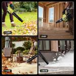 Leaf Blower Cordless with 2x4.0AH Batteries and Charger 650CFM 280MPH Electric Leaf Blower 2 Speed Mode Lightweight Battery Powered Leaf Blowers for Lawn Care Patio Garden Yard