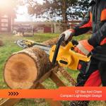 12-Inch Electric Chainsaw with 2 Battery Pack - Lightweight, High-Power 20V Cordless Chainsaw for Wood Cutting, Tree Trimming, and Yard Maintenance