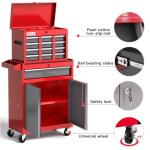 Tool Chest 7-Drawer | 40'' H Rolling Tool Chest with Wheels | Detachable Top Metal Tool Box | Garage Storage Cabinet for Repair Room,Warehouse | Rolling Tool Box with Hooks,Liners,Tray Divider | Red
