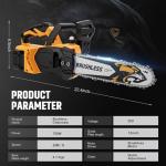 12-Inch Electric Chainsaw with 2 Battery Pack - Lightweight, High-Power 20V Cordless Chainsaw for Wood Cutting, Tree Trimming, and Yard Maintenance