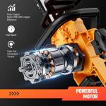 12-Inch Electric Chainsaw with 2 Battery Pack - Lightweight, High-Power 20V Cordless Chainsaw for Wood Cutting, Tree Trimming, and Yard Maintenance