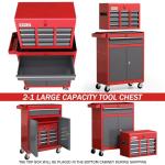 Tool Chest 7-Drawer | 40'' H Rolling Tool Chest with Wheels | Detachable Top Metal Tool Box | Garage Storage Cabinet for Repair Room,Warehouse | Rolling Tool Box with Hooks,Liners,Tray Divider | Red