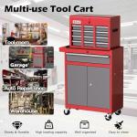 Tool Chest 7-Drawer | 40'' H Rolling Tool Chest with Wheels | Detachable Top Metal Tool Box | Garage Storage Cabinet for Repair Room,Warehouse | Rolling Tool Box with Hooks,Liners,Tray Divider | Red