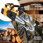 12-Inch Electric Chainsaw with 2 Battery Pack - Lightweight, High-Power 20V Cordless Chainsaw for Wood Cutting, Tree Trimming, and Yard Maintenance