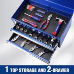 WORKPRO Tool Box with Drawers, 18 Inch with 2 Drawers and 1 Top Storage, Portable Toolbox with Metal Latch and Liner for Garage, Office and Home Storage, 100 LBS Load Capacity (Totally)