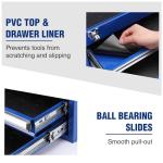 WORKPRO Tool Box with Drawers, 18 Inch with 2 Drawers and 1 Top Storage, Portable Toolbox with Metal Latch and Liner for Garage, Office and Home Storage, 100 LBS Load Capacity (Totally)