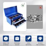 WORKPRO Tool Box with Drawers, 18 Inch with 2 Drawers and 1 Top Storage, Portable Toolbox with Metal Latch and Liner for Garage, Office and Home Storage, 100 LBS Load Capacity (Totally)