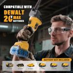 20V MAX Cordless Bandfile Sander Compatible with DeWalt 20V Battery, 6 Variable Speed, Rotate 170° Adjustable, Quick Belts Change, Power Tool Belt Sander for Woodworking, Paint, Metal Rust (Tool Only)