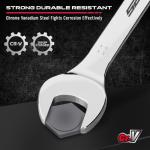 30-Piece Combination Wrench Set - Open End Wrench Set with Organizer Professional 12 Point Wrench Kit Tool for Mechanic Garages Workshops 1/4'' to 1'' & 8-22mm