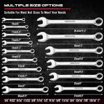 30-Piece Combination Wrench Set - Open End Wrench Set with Organizer Professional 12 Point Wrench Kit Tool for Mechanic Garages Workshops 1/4'' to 1'' & 8-22mm