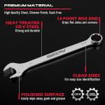 30-Piece Combination Wrench Set - Open End Wrench Set with Organizer Professional 12 Point Wrench Kit Tool for Mechanic Garages Workshops 1/4'' to 1'' & 8-22mm