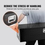 VEVOR Heavy Duty Aluminum Truck Bed Tool Box, Diamond Plate Tool Box with Side Handle and Lock Keys, Storage Tool Box Chest Box Organizer for Pickup, Truck Bed, RV, Trailer, 48"x15"x15", Black