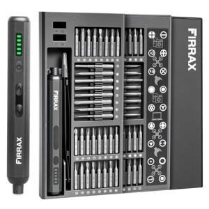 Mini Electric Screwdriver Set, FIRRAX 76-in-1 Small Electric Precision Screwdriver Cordless with 5 Torque Settings, 64 Bits, LED Lights, Power Screwdriver Repair Tool Kit for PC Phone Camera