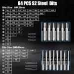 Mini Electric Screwdriver Set, FIRRAX 76-in-1 Small Electric Precision Screwdriver Cordless with 5 Torque Settings, 64 Bits, LED Lights, Power Screwdriver Repair Tool Kit for PC Phone Camera