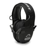 WALKER'S Razor Electronic Quad Muff w/ Bluetooth | 4 Mics 360-Degree Sound Capture 23dB NRR Hearing Protection Range Shooting Earmuffs w/ 2 AAA Batteries, Black
