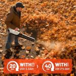 Litheli 20V Cordless Leaf Blower Battery Powered Leaf Blower, 2.0 Ah Battery Lightweight 2 Speed Axial Electric Blowers for Lawn Care, Patio, Snow, Dust, Blowing Leaves