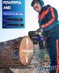 WTHW 58 cc Gas Powered Chainsaw, 20 in & 18 in Quick-Switch Bars – 550 ml Fuel 260 ml Oil Tanks, Automatic Chain Oiler, Centrifugal Air Filter, Quick Start, Inertial Chain Brake (WH5806)