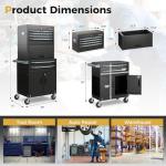 Goplus Tool Chest, 6 Drawers 3-in-1 Extra Large Tool Storage Cabinet with 4” Universal Lockable Wheels, Auto Lock, Protective Liner, Heavy Duty Rolling Tool Box for Garage, Workshop