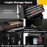 Goplus Tool Chest, 6 Drawers 3-in-1 Extra Large Tool Storage Cabinet with 4” Universal Lockable Wheels, Auto Lock, Protective Liner, Heavy Duty Rolling Tool Box for Garage, Workshop