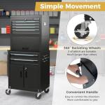 Goplus Tool Chest, 6 Drawers 3-in-1 Extra Large Tool Storage Cabinet with 4” Universal Lockable Wheels, Auto Lock, Protective Liner, Heavy Duty Rolling Tool Box for Garage, Workshop