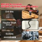 GardenJoy 20v Cordless Drill Set, Power Electric Kit Battery With Charger 30Nm 2-Speed 3/8" Keyless Chuck 24+1 Torque Drill Driver screwdriver Bits with LED Electric Work Light for Women DIY