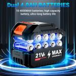 Handheld Electric Cordless Leaf Blower – 500,000RPM Mini Turbo Jet Blower with 2×4.0Ah Batteries & Charger, Lightweight for Patio, Lawn, Garage Cleaning (Black)