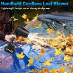 Handheld Electric Cordless Leaf Blower – 500,000RPM Mini Turbo Jet Blower with 2×4.0Ah Batteries & Charger, Lightweight for Patio, Lawn, Garage Cleaning (Black)