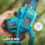 SEESII 8-Inch Cordless Mini Chainsaw, 2025 Upgraded Brushless Motor, Electric Chainsaw with 2×4000mAh Batteries, Tool-Free Chain Tension & Oiler, Handheld Saw for Fast Tree Branch Cutting（M8 Boost）