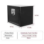 caqeg 18 Inch Steel Underbody Truck Tool Box with T-Handle Lock Latch, Truck ToolBox Truck Storage Organizer Tool Box Chest For Organization And Storage, Job Tool Chest, 18"x 12"x 14" inch