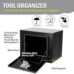 caqeg 18 Inch Steel Underbody Truck Tool Box with T-Handle Lock Latch, Truck ToolBox Truck Storage Organizer Tool Box Chest For Organization And Storage, Job Tool Chest, 18"x 12"x 14" inch