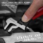 SEDY 6" Adjustable Wrench Pipe Spanner: Wide Jaw Black Oxide Wrench With Cushion Grip, Laser Marked Metric & SAE Scales, CR-V Steel, for Professionals