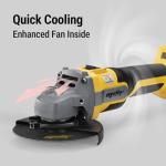 Brushless Angle Grinder Compatible with Dewalt 20V MAX Battery, 9600RPM Cordless Metal Grinder Tool, 4-1/2 Inch, w/4.0Ah Battery, Kickback Brake, 3 Vairable Speed, Slide Switch, Auxiliary Handle