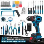 Torqnex Cordless Drill, 21V Brushless Drill Tool Set with 2-Pack 2Ah Fast Charging Batteries, electric drill tool set, Screwdriver set for Home Renovation, Gardening Tools