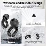 Ear plugs for sleeping, 35dB Noise Reduction Hearing Protection EarPlugs, Reusable Silicone Earplug, 7 Pair Eartips in XS/S/M/L Replaceable Single/Double Ear Plug for Sleep, Study, Work, Events(Black)