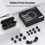 Ear plugs for sleeping, 35dB Noise Reduction Hearing Protection EarPlugs, Reusable Silicone Earplug, 7 Pair Eartips in XS/S/M/L Replaceable Single/Double Ear Plug for Sleep, Study, Work, Events(Black)