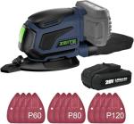 ZEITE 20V 2.0Ah Detail Sander Cordless, 13,000 OPM, 12Pcs Sanderpapers, Finger Sanding Design for Polishing of Small Details,Electic Sander for Woodworkiing, Dust Bag, Battery and Charger Included
