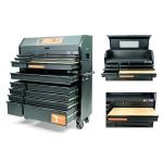 Olympia Tools Heavy Duty 52in. 15-Drawer Tool Chest and Rolling Cabinet Combo, Mechanic Tool Organizer Box for Garage Workshop, Black