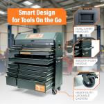 Olympia Tools Heavy Duty 52in. 15-Drawer Tool Chest and Rolling Cabinet Combo, Mechanic Tool Organizer Box for Garage Workshop, Black