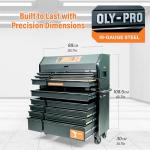 Olympia Tools Heavy Duty 52in. 15-Drawer Tool Chest and Rolling Cabinet Combo, Mechanic Tool Organizer Box for Garage Workshop, Black