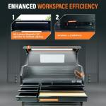 Olympia Tools Heavy Duty 52in. 15-Drawer Tool Chest and Rolling Cabinet Combo, Mechanic Tool Organizer Box for Garage Workshop, Black