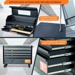 Olympia Tools Heavy Duty 52in. 15-Drawer Tool Chest and Rolling Cabinet Combo, Mechanic Tool Organizer Box for Garage Workshop, Black