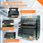 Olympia Tools Heavy Duty 52in. 15-Drawer Tool Chest and Rolling Cabinet Combo, Mechanic Tool Organizer Box for Garage Workshop, Black