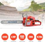 62CC Gas Chainsaw, 20 Inch Power Chain Saw, 2-Cycle Handed Petrol Chainsaws Gasoline Chainsaws Garden Tool for Cutting Trees, Wood, Outdoor Home Garden and Farm Use