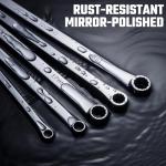 DURATECH 5-Piece Extra Long Wrench Set, Double Box End Wrench Set, 0 Degree Offset, Metric, CR-V Steel, 8mm, 10mm, 12mm, 13mm, 14mm, 15mm, 16mm, 17mm, 18mm, 19mm, Organized in Rolling Pouch